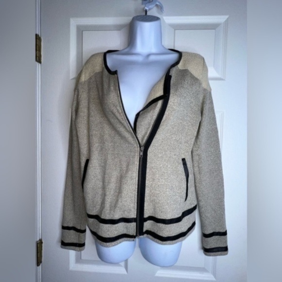 Jack by BB Dakota Jackets & Blazers - Jack Women’s Small Cream Gray Black Lightweight Full Zip Cotton Blazer Jacket S